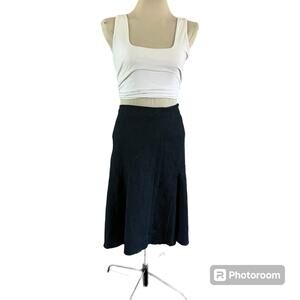 Vtg Y2K 2000s Asymmetric Stitch Denim Maxi Skirt Plus Size 18